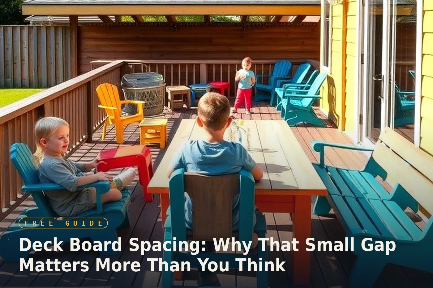 A finished wood deck set up for outdoor living